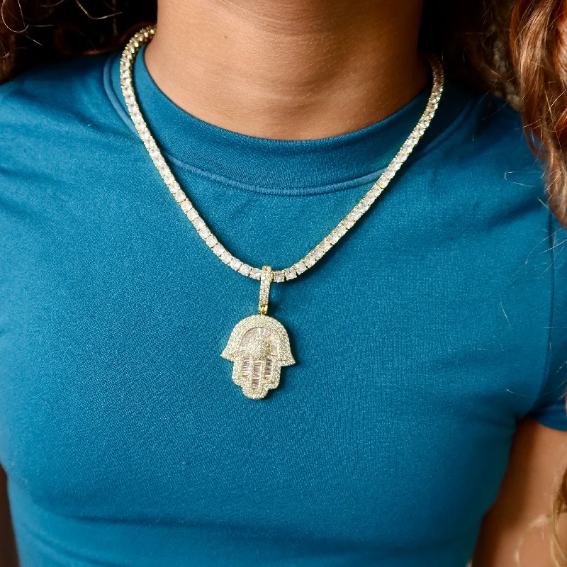 Exclusive Jewelry Bundles At Discounted Rates Gold Hamsa Tennis Necklace