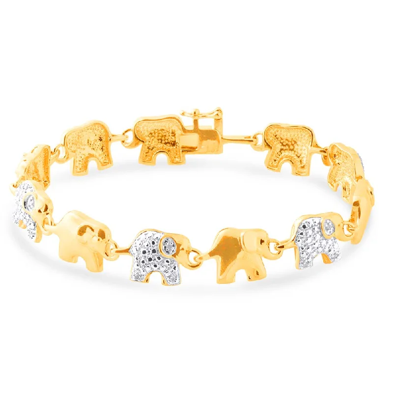 Affordable Luxury Jewelry For Every Occasion Gold Plated Sterling Silver Diamond Elephant 19.5cm Bracelet Affordable Luxury Jewelry For Every Occasion Gold Plated Sterling Silver Diamond Elephant 19.5cm Bracelet