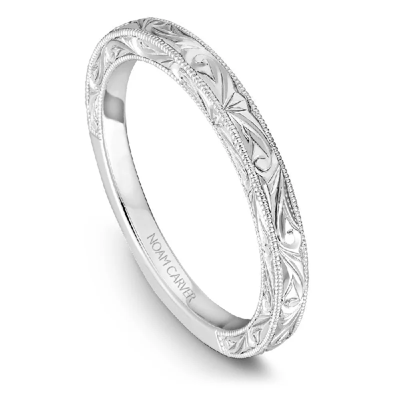 Buy More, Save More On Stunning Jewelry Pieces Noam Carver Hand Engraved Solitaire Wedding Band B019-02EB Buy More, Save More On Stunning Jewelry Pieces Noam Carver Hand Engraved Solitaire Wedding Band B019-02EB