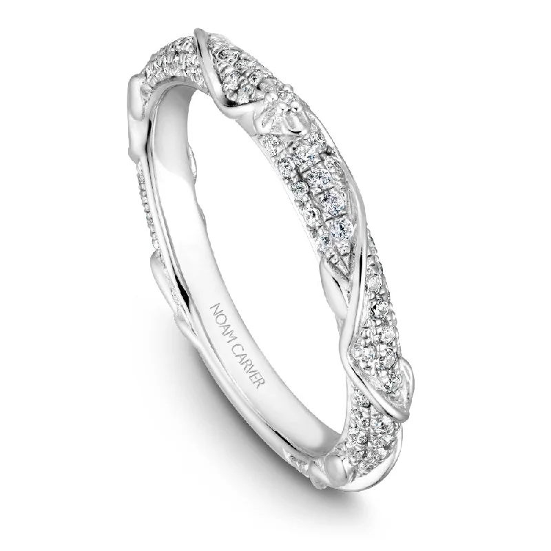 Customized Silver Jewelry For Unique Style Noam Carver Rollover Diamond Wedding Band B081-02B Customized Silver Jewelry For Unique Style Noam Carver Rollover Diamond Wedding Band B081-02B