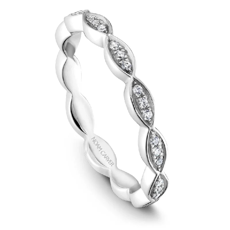 Delicate Crystal Jewelry For Sophisticated Charm Noam Carver Scalloped Diamond Wedding Band B085-01B Delicate Crystal Jewelry For Sophisticated Charm Noam Carver Scalloped Diamond Wedding Band B085-01B