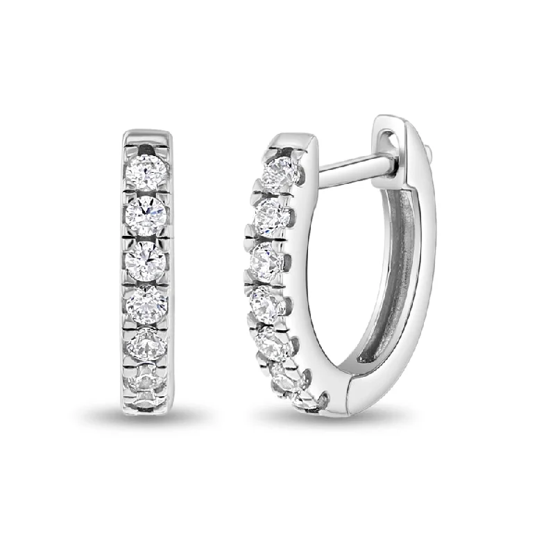 Exclusive Online Jewelry Sale – Don't Wait Pave Hoop Women's Earrings - Sterling Silver Exclusive Online Jewelry Sale – Don't Wait Pave Hoop Women's Earrings - Sterling Silver