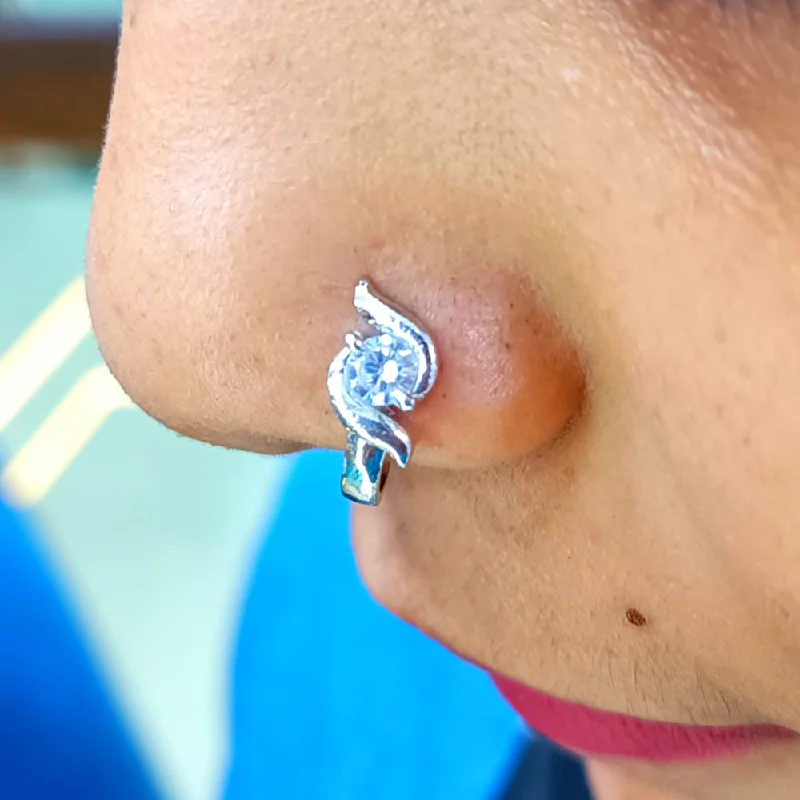 Shop Dazzling Jewelry With Special Promotional Discounts Raj Creations Silver Plated Austrian Stone Nose Ring Shop Dazzling Jewelry With Special Promotional Discounts Raj Creations Silver Plated Austrian Stone Nose Ring
