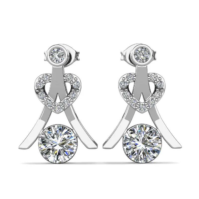 Affordable Luxury Jewelry For Every Occasion Serenity April Birthstone Diamond Earrings 18k White Gold Plated Silver Earrings with Round Cut Swarovski Crystals Affordable Luxury Jewelry For Every Occasion Serenity April Birthstone Diamond Earrings 18k White Gold Plated Silver Earrings with Round Cut Swarovski Crystals