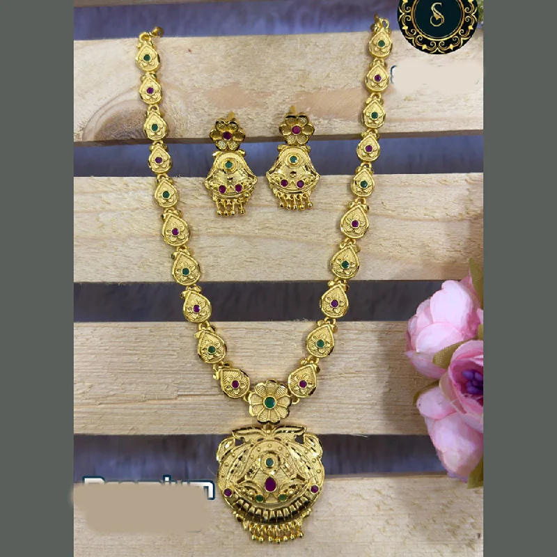 Seasonal Jewelry Sale – Upgrade Your Style Today Siara Collections Forming Gold Plated Pota Stone Long Necklace Set Seasonal Jewelry Sale – Upgrade Your Style Today Siara Collections Forming Gold Plated Pota Stone Long Necklace Set