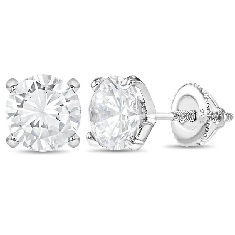 Jewelry Clearance – Final Chance To Save Big Solitaire Clear CZ Women's Earrings - Sterling Silver Jewelry Clearance – Final Chance To Save Big Solitaire Clear CZ Women's Earrings - Sterling Silver