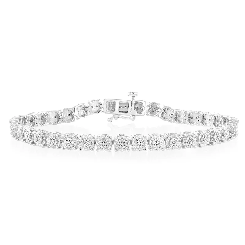 Sparkle For Less – Shop Our Limited-Time Jewelry Deals Sterling Silver 1/4 Carat Diamond Tennis Bracelet 18.5cm Sparkle For Less – Shop Our Limited-Time Jewelry Deals Sterling Silver 1/4 Carat Diamond Tennis Bracelet 18.5cm