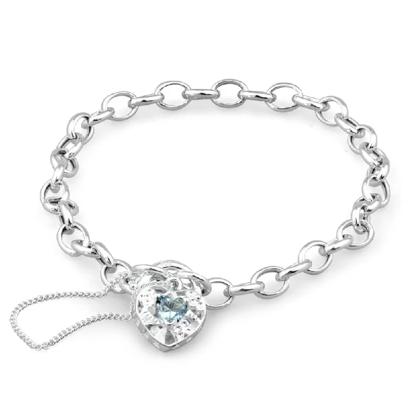 Exclusive Gemstone Jewelry Markdowns – Shop Now Sterling Silver Blue Cubic Zirconia Belcher Padlock Bracelet 19cm Exclusive Gemstone Jewelry Markdowns – Shop Now Sterling Silver Blue Cubic Zirconia Belcher Padlock Bracelet 19cm