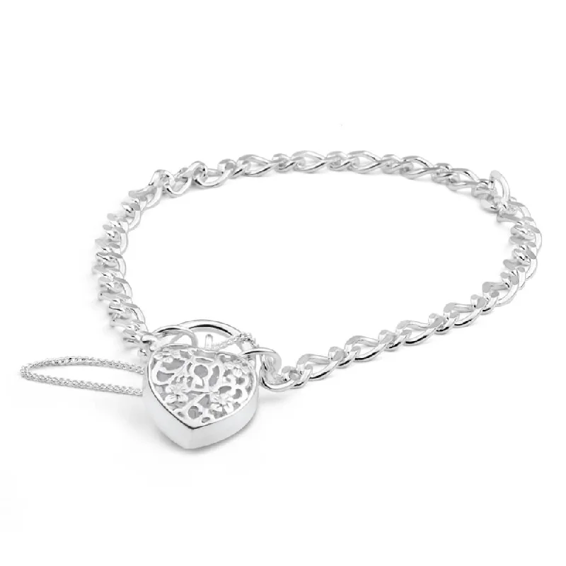 Best Jewelry Sale – Shop Exclusive Designs Now Sterling Silver Filigree Heart Figaro Padlock Bracelet Best Jewelry Sale – Shop Exclusive Designs Now Sterling Silver Filigree Heart Figaro Padlock Bracelet