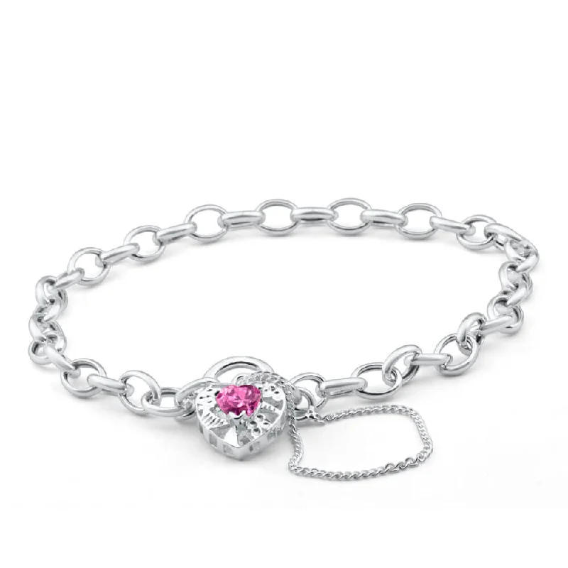 Dazzle In Elegance With Our Biggest Jewelry Sale Sterling Silver Pink Cubic Zirconia Belcher Padlock Bracelet Dazzle In Elegance With Our Biggest Jewelry Sale Sterling Silver Pink Cubic Zirconia Belcher Padlock Bracelet