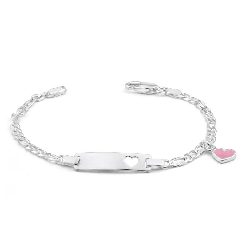 Premium Diamond Jewelry At Once-In-A-Lifetime Discounts Sterling Silver Pink Enamel Heart ID Bracelet 17cm Premium Diamond Jewelry At Once-In-A-Lifetime Discounts Sterling Silver Pink Enamel Heart ID Bracelet 17cm