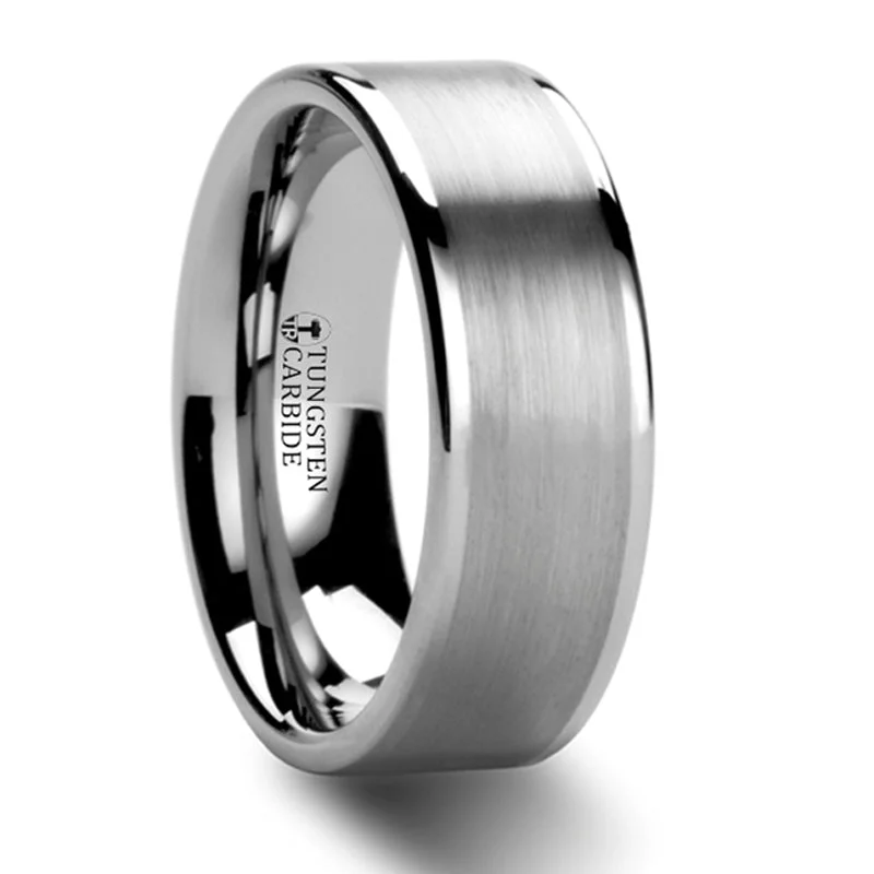 Fashion-Forward Jewelry At Incredible Prices Thorsten Aires Pipe Cut Brush Center Tungsten Carbide Ring (4-10mm) W247-FBC Fashion-Forward Jewelry At Incredible Prices Thorsten Aires Pipe Cut Brush Center Tungsten Carbide Ring (4-10mm) W247-FBC