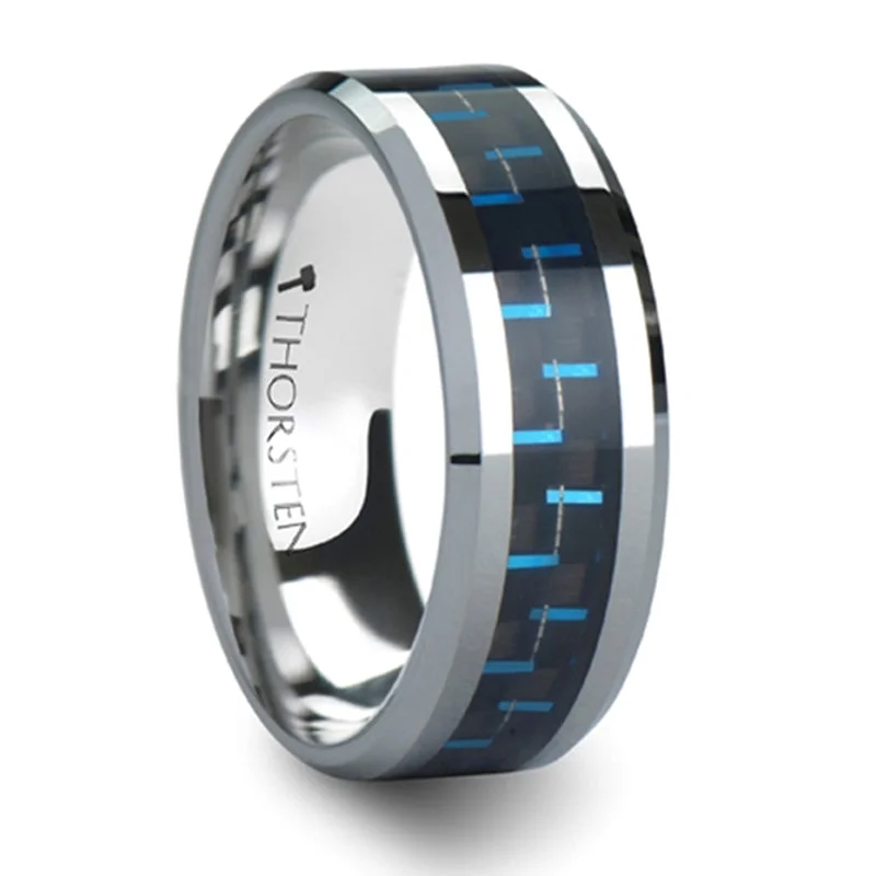 Personalized Jewelry Sale – Meaningful Gifts At Great Prices Thorsten Auxilius Black & Blue Carbon Fiber Inlay Tungsten Carbide Ring (6-10mm) W559-BBCF Personalized Jewelry Sale – Meaningful Gifts At Great Prices Thorsten Auxilius Black & Blue Carbon Fiber Inlay Tungsten Carbide Ring (6-10mm) W559-BBCF