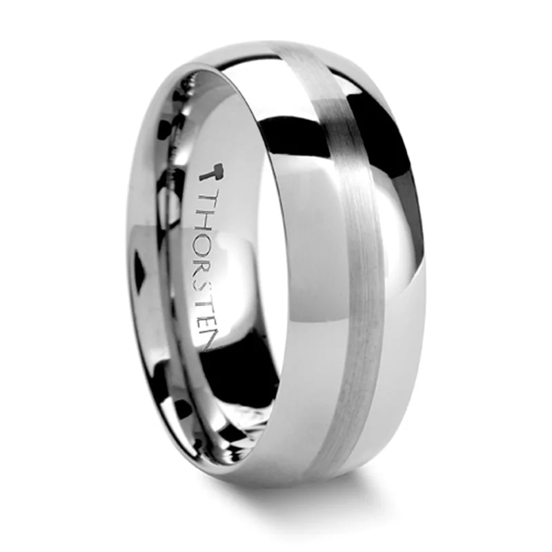 Don't Miss Our Biggest Jewelry Sale Of The Season Thorsten Bellator Domed Tungsten Carbide Ring with Brushed Stripe (4-10mm) W237-DSS Don't Miss Our Biggest Jewelry Sale Of The Season Thorsten Bellator Domed Tungsten Carbide Ring with Brushed Stripe (4-10mm) W237-DSS