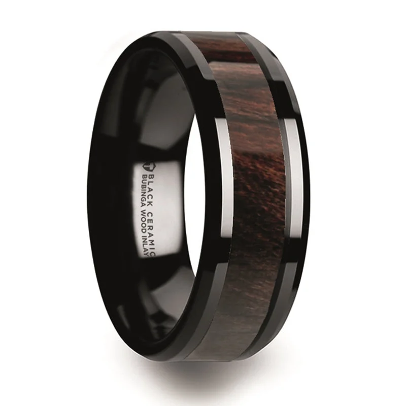 Last Chance To Grab Your Favorite Jewelry At A Discount Thorsten Benny Black Ceramic Polished Beveled Edges Men’s Wedding Band w/ Bubinga Wood Inlay (8mm) C5981-BCBW Last Chance To Grab Your Favorite Jewelry At A Discount Thorsten Benny Black Ceramic Polished Beveled Edges Men’s Wedding Band w/ Bubinga Wood Inlay (8mm) C5981-BCBW