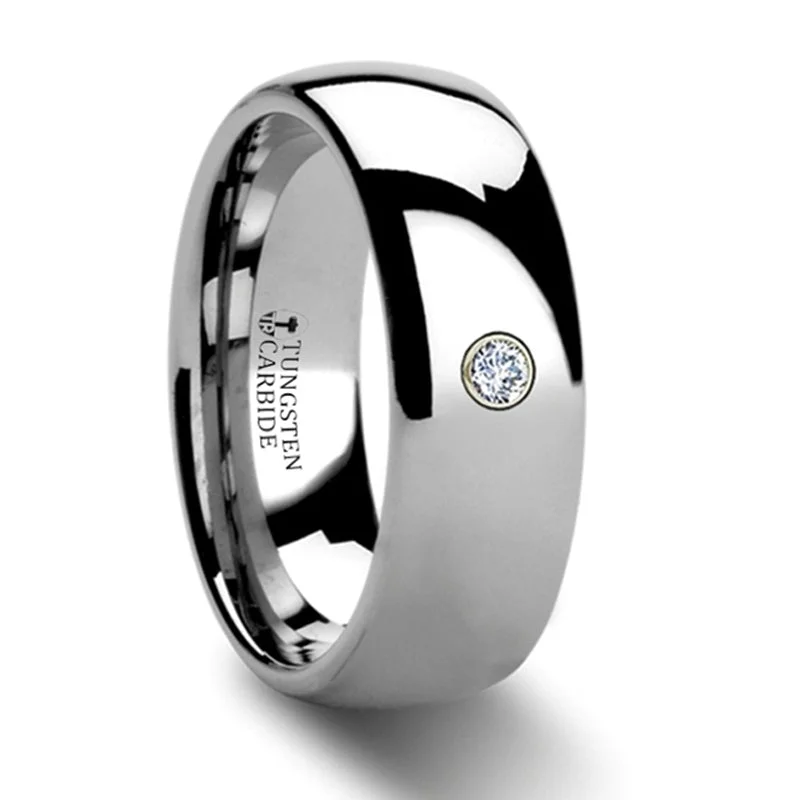 Luxury Meets Affordability – Jewelry Sale Now Live Thorsten Berkshire Domed Tungsten Ring w/ Diamond (8mm) W311-DDTR Luxury Meets Affordability – Jewelry Sale Now Live Thorsten Berkshire Domed Tungsten Ring w/ Diamond (8mm) W311-DDTR