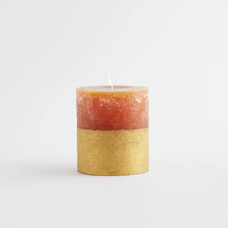 Affordable Luxury Jewelry For Every Occasion St Eval Gold Dipped Pillar Candle - Orange and Cinamon Affordable Luxury Jewelry For Every Occasion St Eval Gold Dipped Pillar Candle - Orange and Cinamon